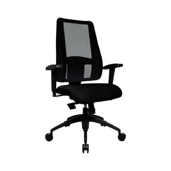4014296150444 - Bürodrehstuhl Lady Sitness Deluxe schwarz schwarz mit Armlehnen bis 110kg 4014296150444 Topstar