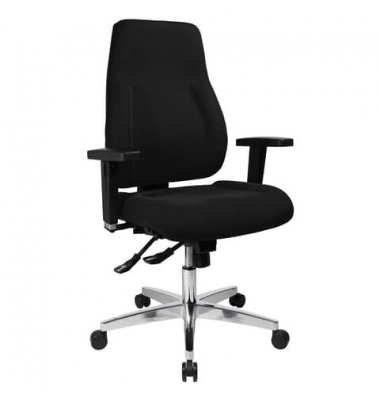 Bürodrehstuhl Point 91, schwarz, mit Armlehnen, bis 110kg