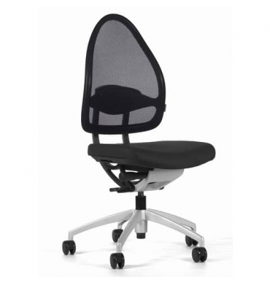 B&uuml;rodrehstuhl Open Base, schwarz / silber, bis 110kg, ohne Kopfst&uuml;tze