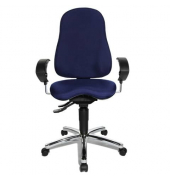 B&uuml;rodrehstuhl Sitness 10, blau / silber, mit Armlehnen, bis 110kg, ohne Kopfst&uuml;tze