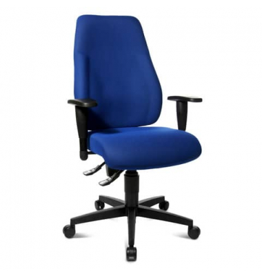 B&uuml;rodrehstuhl Lady Sitness, blau / schwarz, mit Armlehnen, bis 110kg, ohne Kopfst&uuml;tze