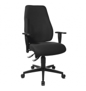 B&uuml;rodrehstuhl Lady Sitness, schwarz / schwarz, mit Armlehnen, bis 110kg, ohne Kopfst&uuml;tze