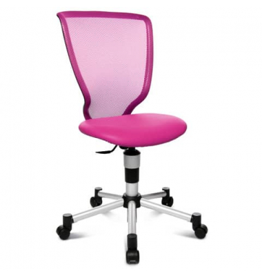 B&uuml;rodrehstuhl Titan Junior, pink / silber, bis 60kg, ohne Kopfst&uuml;tze