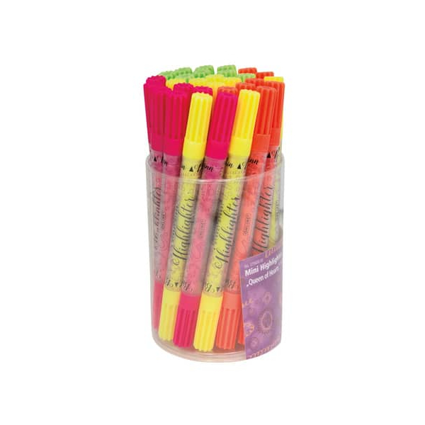 30 Stück Online Textmarker TM Mini Queen of Hearts , 07668/30, Rundbox, farbig sortiert, k.A. 2 Spitzen 4014421076687 Online
