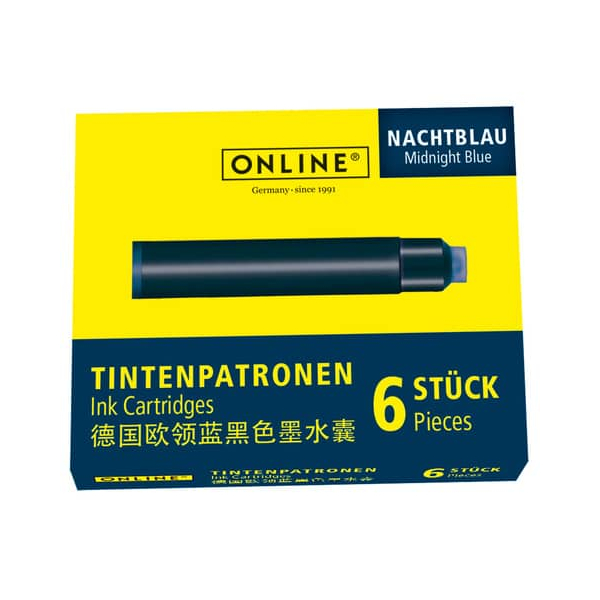 12 Stück Online Tintenpatrone 6ST nachtblau 4014421170583 Online 6 Stück