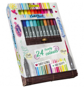 Faserschreiber Calli.Brush Duo - Trend Farben sortiert, Bombus-Etui