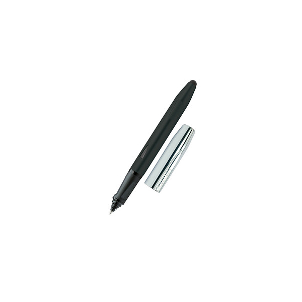Chrome Tintenroller schwarz mit silber Kappe 05 mm Schreibfarbe blau