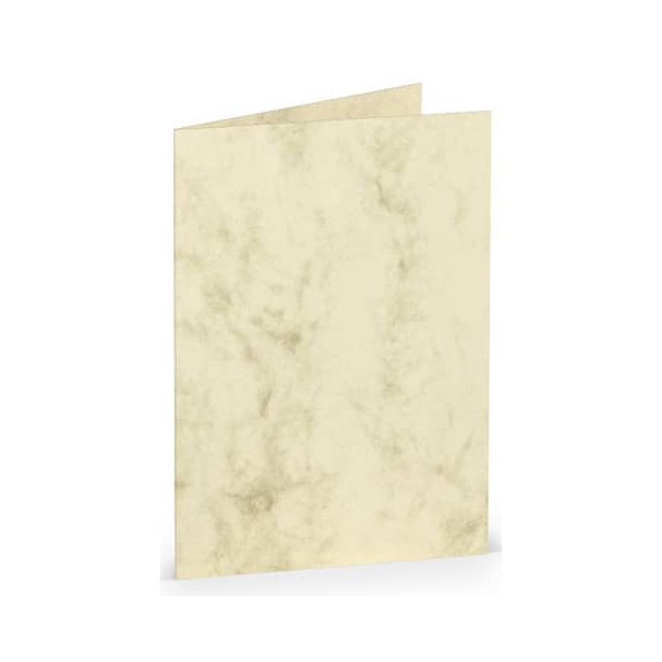 50 Stück Rössler Blanko-Grußkarten 16400906 A7 148mm x 105mm (BxH) 220g chamois marmor 4014969604533 Rössler
