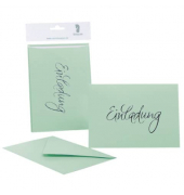 Einladungskarten 1181955065 DIN B6  Hoch doppelt Heißfolienprägung silber Schriftzug Einladung mint Einladungskarten 1181955065 DIN B6  Hoch doppelt Heißfolienprägung silber Schriftzug Einladung mint