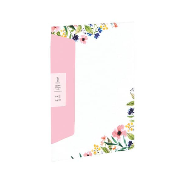 5 Stück Rössler Briefpapier 11341367800, blumen/Umschlag rose, Blumen, A4, 100g 4014970216541 Rössler 5 Stück