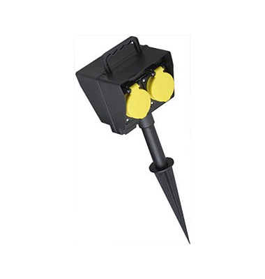 BACHMANN 2-fach Gartensteckdose 2,0 m schwarz BACHMANN 2-fach Gartensteckdose 2,0 m schwarz