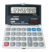 Taschenrechner 106S II - Solar-/Batteriebetrieb, 10stellig, LC-Display klappbar, silber/grau