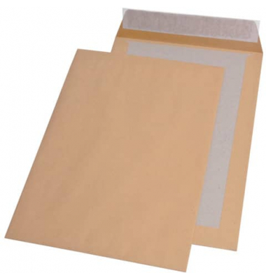 Versandtaschen 30002367 mit Papprückwand, C4, ohne Fenster, haftklebend, 110g, braun