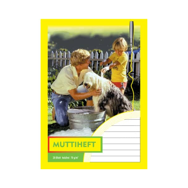 20 Stück Penig Hausaufgabenheft 2401 Muttiheft / liniert / keine, A6, 70g, gelb, 20 Blatt / 40 Seiten 4019333024016 Penig