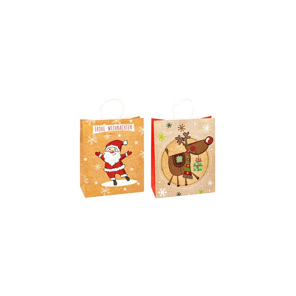 4022792983183 - Geschenktasche 88318-SG Weihnachten Kraftpapier Serie 1 Weihnachten 1x Renntier 1xWeihnachtsmann 26cm x 32cm 4022792983183 T 6 Stück 4022792983183 - Geschenktasche 88318-SG Weihnachten Kraftpapier Serie 1 Weihnachten 1x Renntier 1xWeihnachtsmann 26cm x 32cm 4022792983183 T 6 Stück