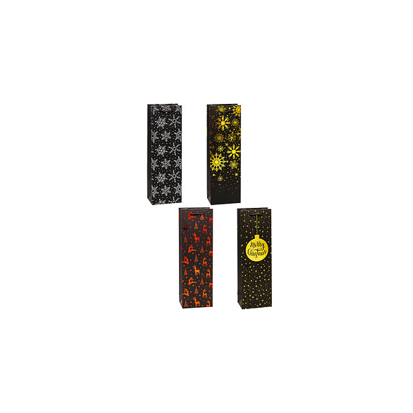 4022792992871 - Geschenktüten Weihnachten TSI Serie 7 für Flaschen 4 verschiedene Motive B 120 x T 80 x H 360 mm Kraftpapier Golddruck farbsortiert 12 Stück 4022792992871 - Geschenktüten Weihnachten TSI Serie 7 für Flaschen 4 verschiedene Motive B 120 x T 80 x H 360 mm Kraftpapier Golddruck farbsortiert 12 Stück