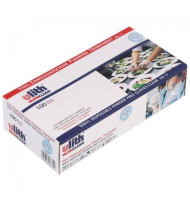 Einweghandschuhe Typ 40, Vinyl, lebensmittelecht, transparent, Größe 8 / M,