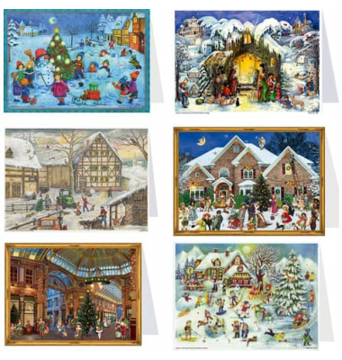 Adventskalender 99999AK Karten 6 Motive sortiert