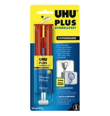 Zweikomponentenkleber 45725 PLUS SCHNELLFEST, 27g, permanent
