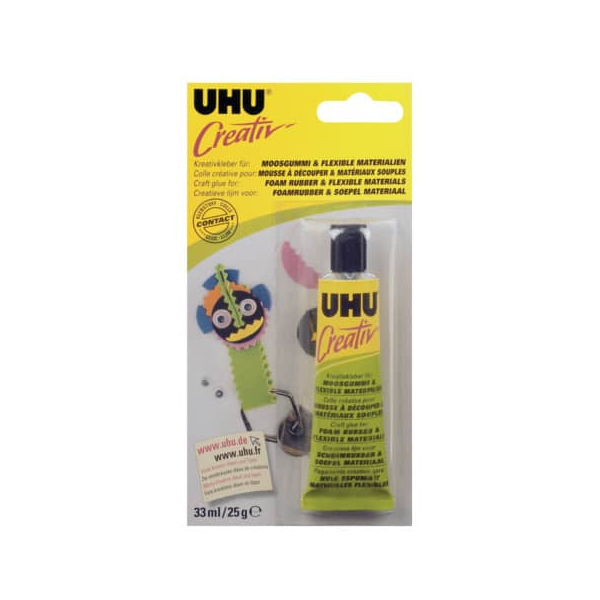 6 Stück UHU Spezialkleber 47195 Creativ MOOSGUMMI & FLEXIBLE MATERIALIEN, 33ml, permanent 4026700471953 UHU 33 Milliliter