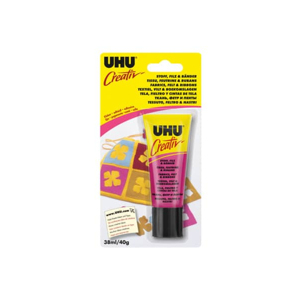 6 Stück UHU Spezialkleber 47265 Creativ STOFF, FILZ & BÄNDER, 38ml, permanent 4026700472653 UHU 38 Milliliter