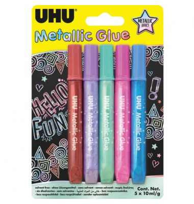 Bastelkleber 47305 / 47306 Metallic Glue, 5x10g, permanent