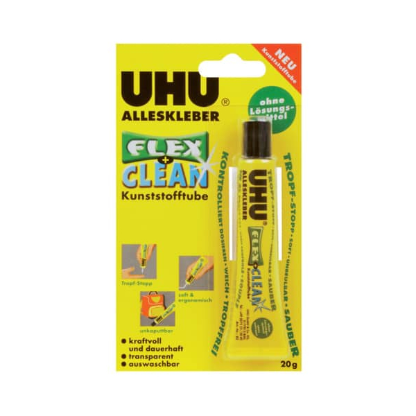 10 Stück UHU Alleskleber 48475 FLEX + CLEAN, 20g, permanent 4026700484755 UHU 20 Gramm