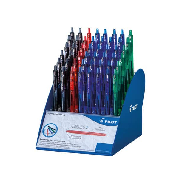 48 Stück Pilot Kugelschreiber SUPER GRIP G 2054D48L, blau / schwarz / rot / grün, 0,6mm, nachfüllbar 4027177224493 Pilot