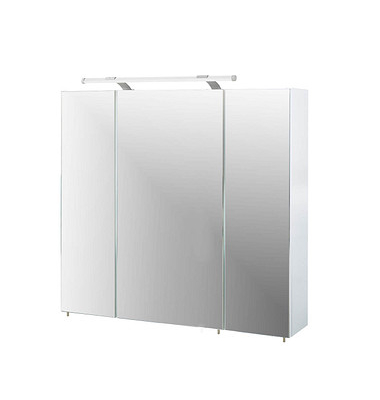 MÖBELPARTNER Spiegelschrank Dorina weiß glanz 80,0 x 20,0 x 75,0 cm