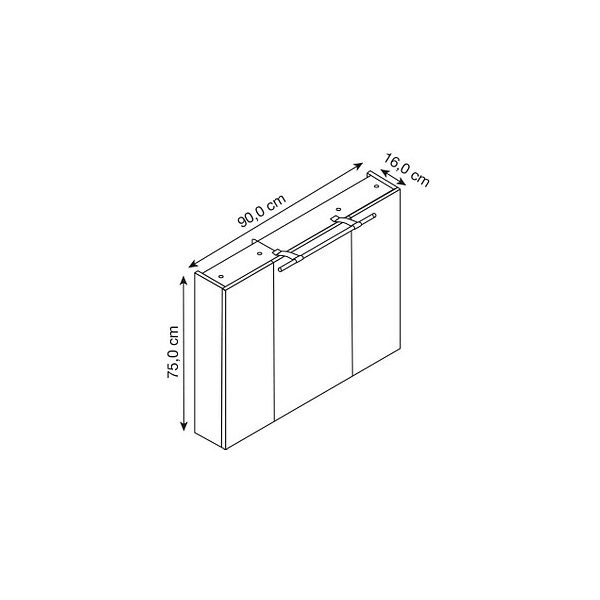 MÖBELPARTNER Spiegelschrank Dorina weiß glanz 90,0 x 16,0 x 75,0 cm -  Bürobedarf Thüringen