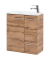 MÖBELPARTNER Waschbecken mit Unterschrank Matteo eiche landhaus 50,0 x 25,0 x 60,0 cm