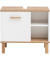 MÖBELPARTNER Waschbeckenunterschrank Padua weiß glanz, eiche landhaus 65,2 x 35,0 x 60,1 cm