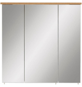 MÖBELPARTNER Spiegelschrank Padua weiß glanz, eiche landhaus 70,5 x 23,7 x 72,3 cm