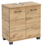 MÖBELPARTNER Waschbeckenunterschrank Nora eiche landhaus 59,8 x 32,6 x 63,4 cm