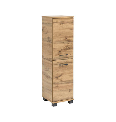 MÖBELPARTNER Badschrank Nora eiche landhaus 30,3 x 32,6 x 116,9 cm