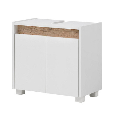 MÖBELPARTNER Waschbeckenunterschrank Cosmo weiß 56,9 x 33,0 x 54,6 cm