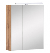 MÖBELPARTNER Spiegelschrank Duo eiche landhaus, weiß 60,0 x 16,0 x 75,0 cm