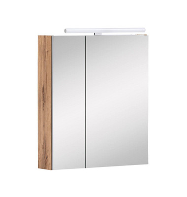 MÖBELPARTNER Spiegelschrank Duo eiche landhaus, weiß 60,0 x 16,0 x 75,0 cm