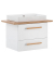 MÖBELPARTNER Waschbecken mit Unterschrank Duo kreideweiß, eiche landhaus 82,2 x 50,0 x 61,5 cm