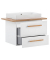 MÖBELPARTNER Waschbecken mit Unterschrank Duo kreideweiß, eiche landhaus 82,2 x 50,0 x 61,5 cm