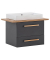 MÖBELPARTNER Waschbecken mit Unterschrank Duo anthrazit, eiche landhaus 82,2 x 50,0 x 61,5 cm
