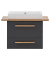 MÖBELPARTNER Waschbecken mit Unterschrank Duo anthrazit, eiche landhaus 82,2 x 50,0 x 61,5 cm