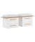MÖBELPARTNER Waschbecken mit Unterschrank Duo kreideweiß, eiche landhaus 165,2 x 50,0 x 61,5 cm
