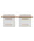 MÖBELPARTNER Waschbecken mit Unterschrank Duo kreideweiß, eiche landhaus 165,2 x 50,0 x 61,5 cm