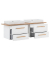 MÖBELPARTNER Waschbecken mit Unterschrank Duo kreideweiß, eiche landhaus 165,2 x 50,0 x 61,5 cm