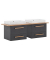 MÖBELPARTNER Waschbecken mit Unterschrank Duo anthrazit, eiche landhaus 165,2 x 50,0 x 61,5 cm