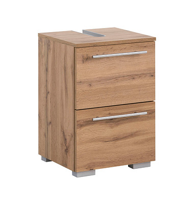 MÖBELPARTNER Waschbeckenunterschrank Carlos eiche landhaus 40,2 x 35,0 x 59,1 cm