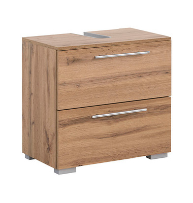 MÖBELPARTNER Waschbeckenunterschrank Carlos eiche landhaus 60,2 x 35,0 x 59,1 cm