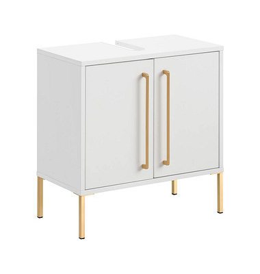 MÖBELPARTNER Waschbeckenunterschrank Sarah kreideweiß 57,1 x 30,1 x 61,2 cm