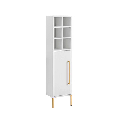 MÖBELPARTNER Badschrank Sarah kreideweiß 30,4 x 21,8 x 130,6 cm